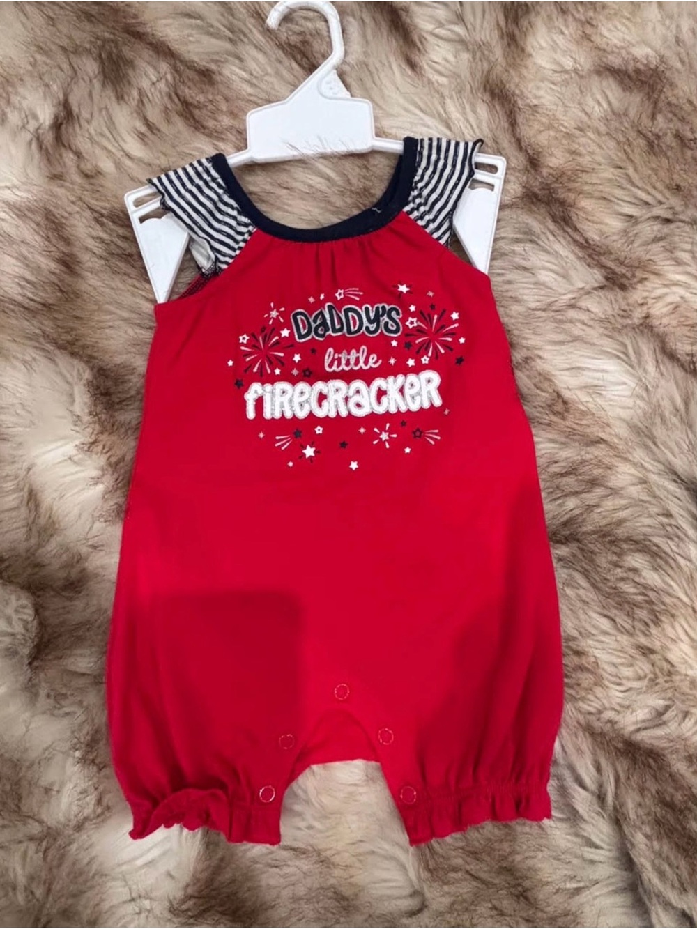 Daddy's Little Firecracker Red Baby One-Piece